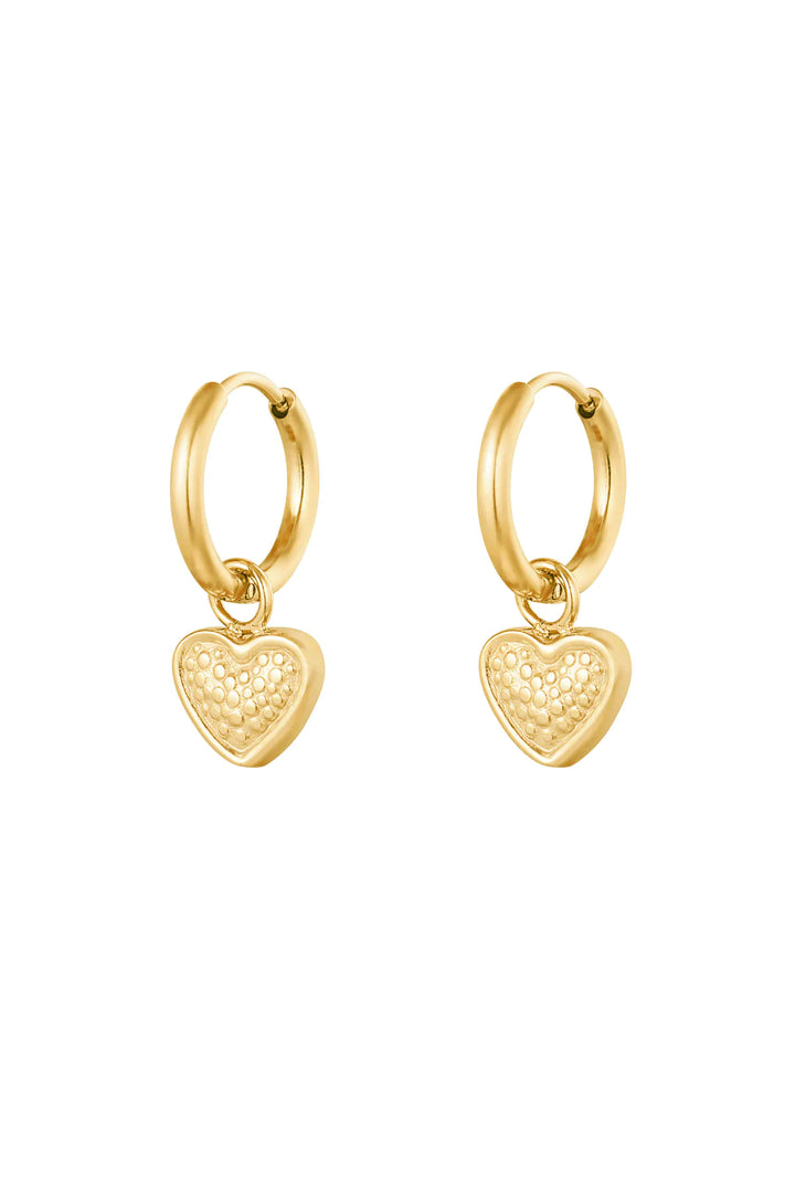 Oorbellen ‘Hart met patroon’