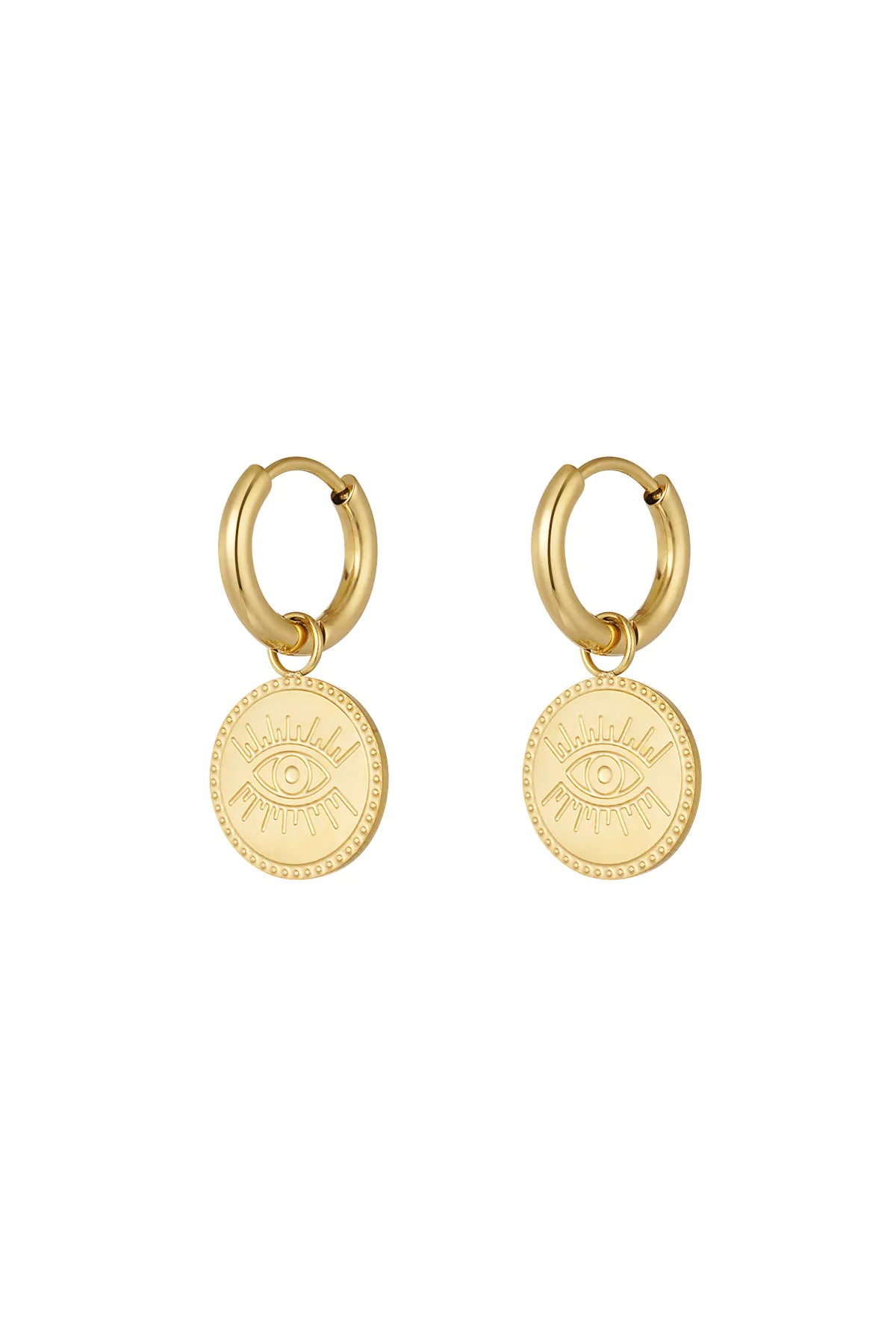 Oorbellen ‘Minimalistisch rond met oog’