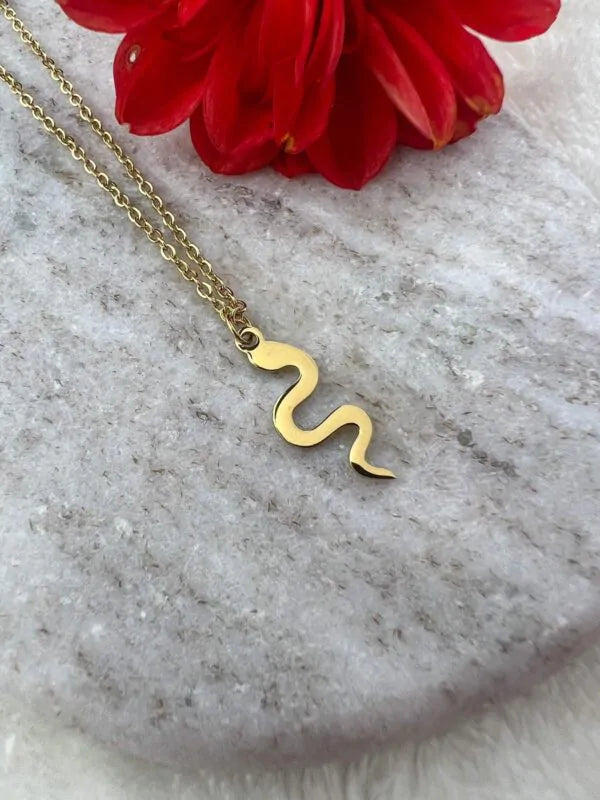 Gouden ketting slang hanger ‘Snake’